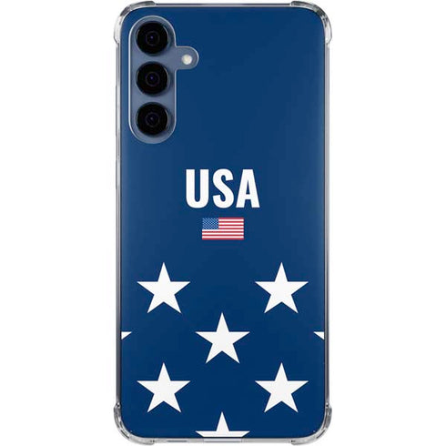 USA Flag Stars Galaxy A55 5G Clear Case
