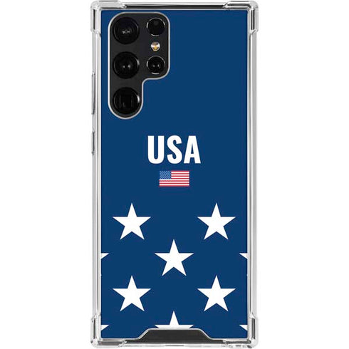 USA Flag Stars Galaxy S23 Ultra Clear Case