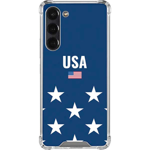 USA Flag Stars Galaxy S24 FE Clear Case