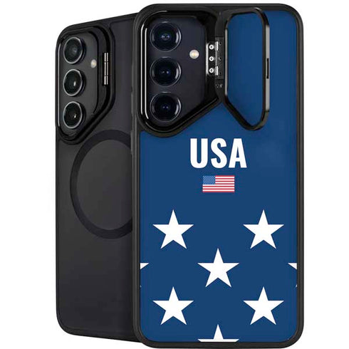 USA Flag Stars Galaxy S25 Kickstand Case