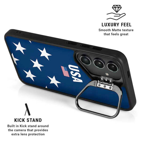 USA Flag Stars Galaxy S25 Kickstand Case