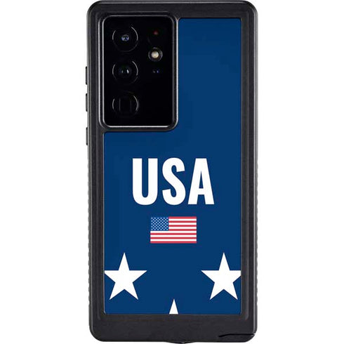 USA Flag Stars Galaxy S24 Ultra Waterproof Case