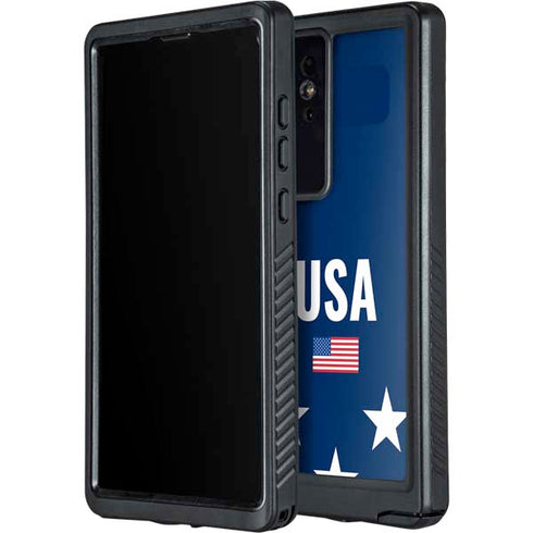 USA Flag Stars Galaxy S24 Ultra Waterproof Case