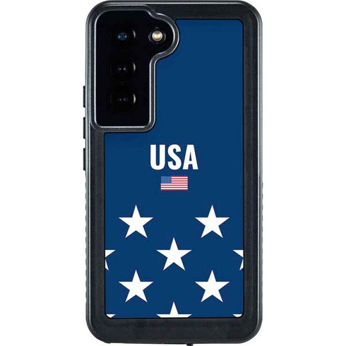 USA Flag Stars Galaxy S24 Waterproof Case