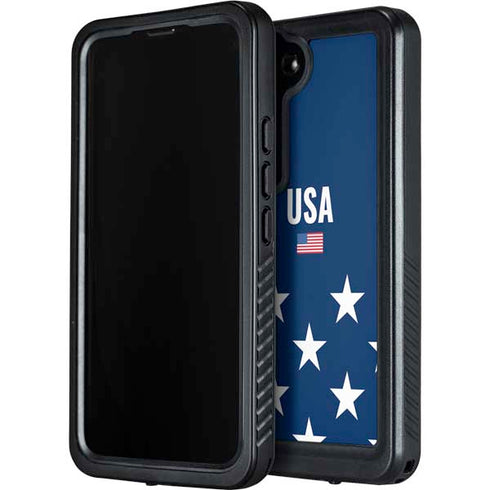 USA Flag Stars Galaxy S24 Waterproof Case