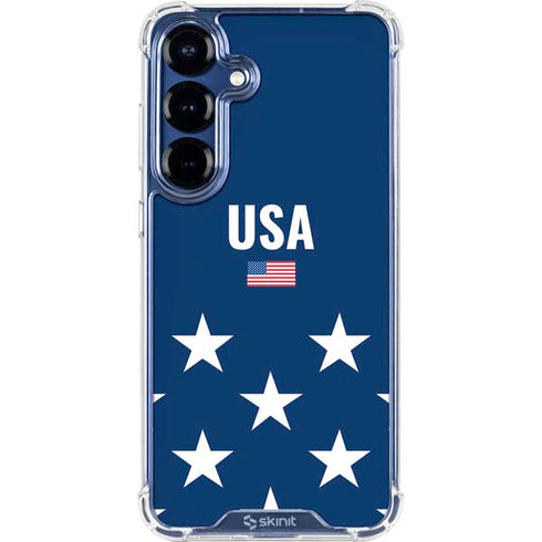 USA Flag Stars Galaxy S25 Clear Case