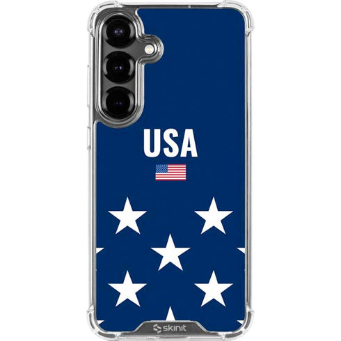 USA Flag Stars Galaxy S26 Clear Case
