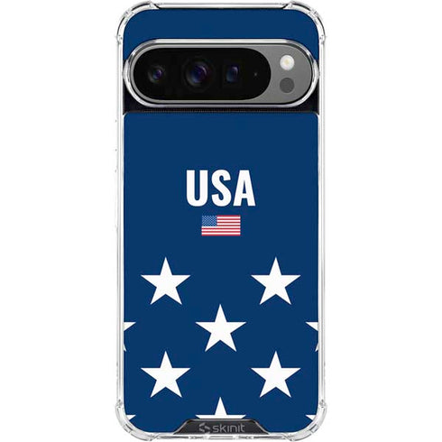 USA Flag Stars Google Pixel 10 Pro Clear Case