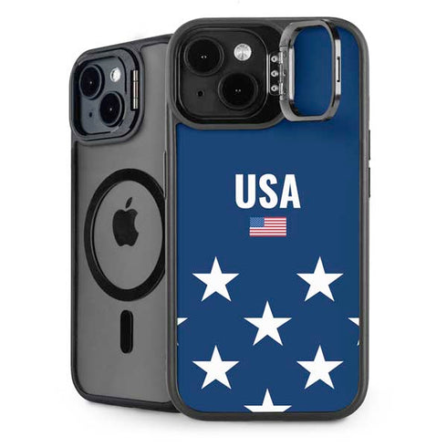 USA Flag Stars iPhone 15 Kickstand Case