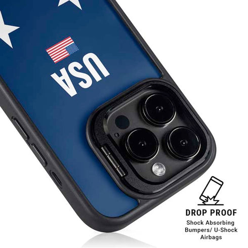 USA Flag Stars iPhone 15 Pro Kickstand Case