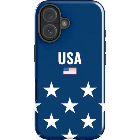USA Flag Stars iPhone 16 Impact Case