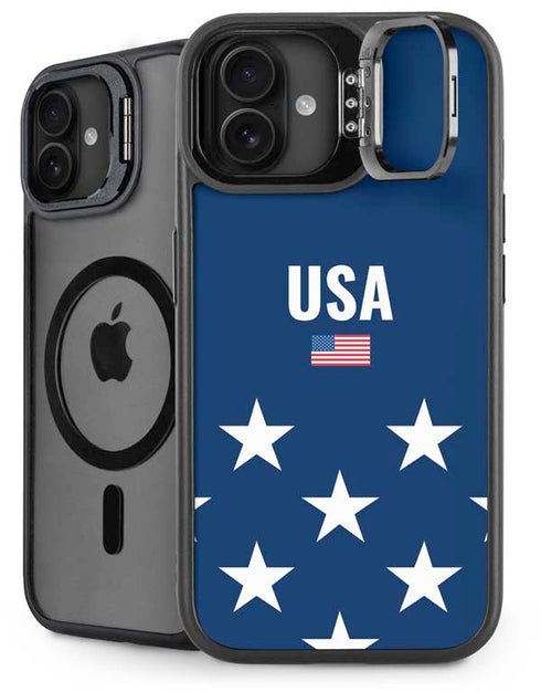 USA Flag Stars iPhone 16 Kickstand Case