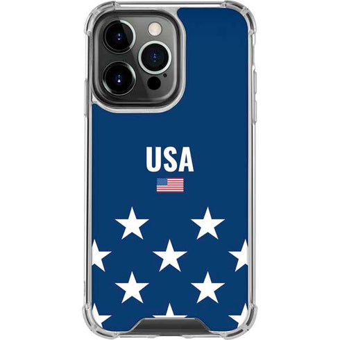 USA Flag Stars iPhone 16 Pro Clear Case