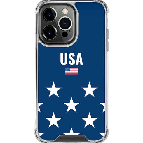 USA Flag Stars iPhone 16 Pro Max Clear Case