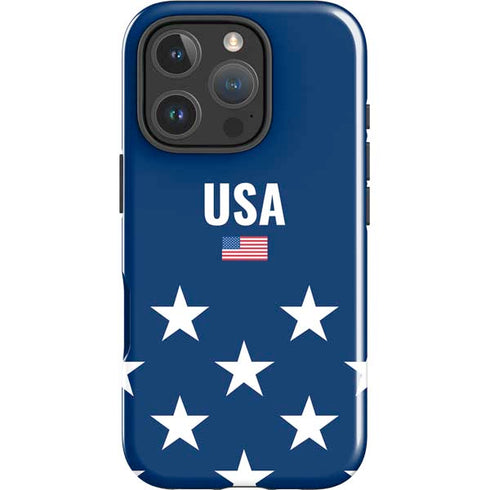 USA Flag Stars iPhone 16 Pro Max Impact Case