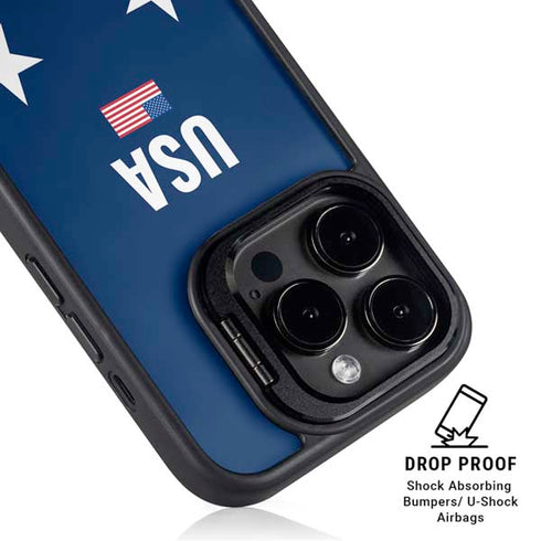 USA Flag Stars iPhone 16 Pro Max Kickstand Case
