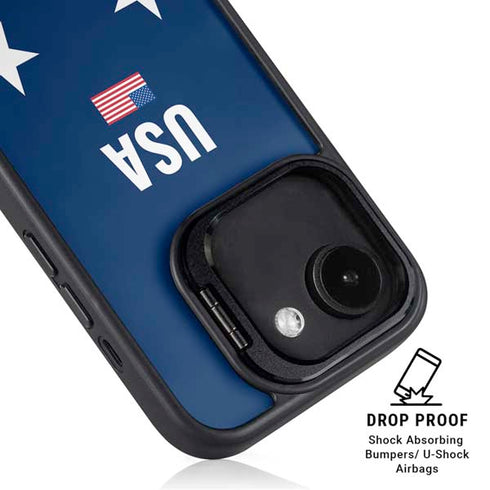 USA Flag Stars iPhone 16e Kickstand Case
