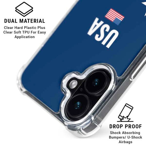 USA Flag Stars iPhone 17 Clear Case