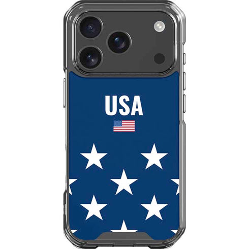 USA Flag Stars iPhone 18 Pro Clear Case