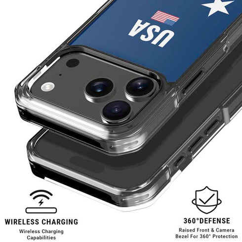 USA Flag Stars iPhone 18 Pro Clear Case
