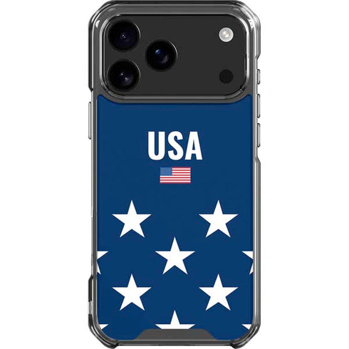USA Flag Stars iPhone 18 Pro Max Clear Case