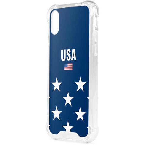 USA Flag Stars iPhone XS Clear Case