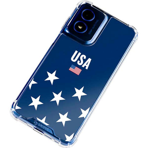 USA Flag Stars Moto G Play 4G (2024) Clear Case