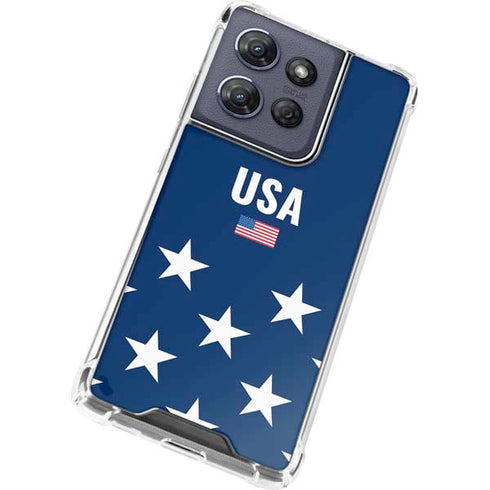 USA Flag Stars Moto G Play 5G (2025) Clear Case