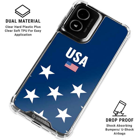 USA Flag Stars Moto G Power 5G (2024) Clear Case