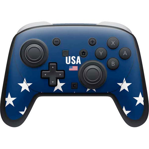 USA Flag Stars Nintendo Switch 2 (2025) Pro Controller Skin