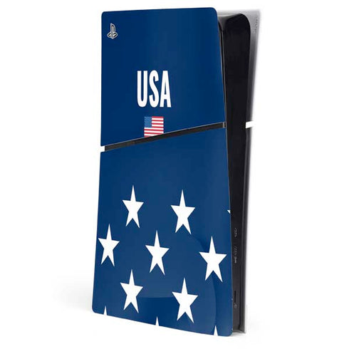 USA Flag Stars PS5 Slim Digital Edition Console Skin
