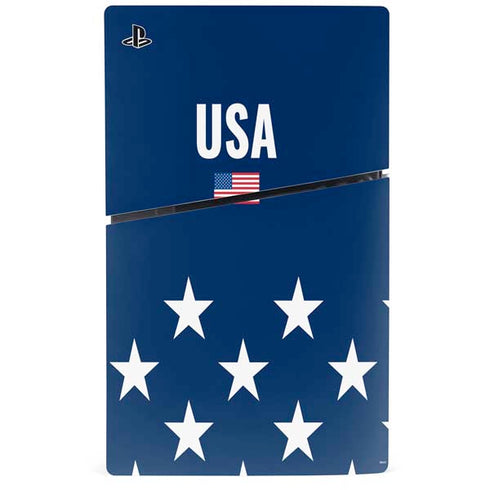 USA Flag Stars PS5 Slim Digital Edition Console Skin