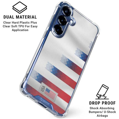 USA Soccer Flag Galaxy S25 Plus Clear Case