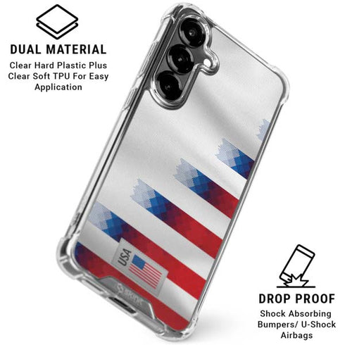 USA Soccer Flag Galaxy S26 Clear Case