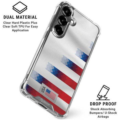 USA Soccer Flag Galaxy S26 Plus Clear Case