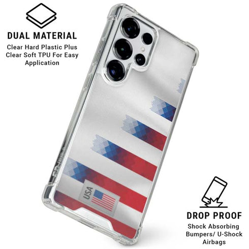 USA Soccer Flag Galaxy S26 Ultra Clear Case