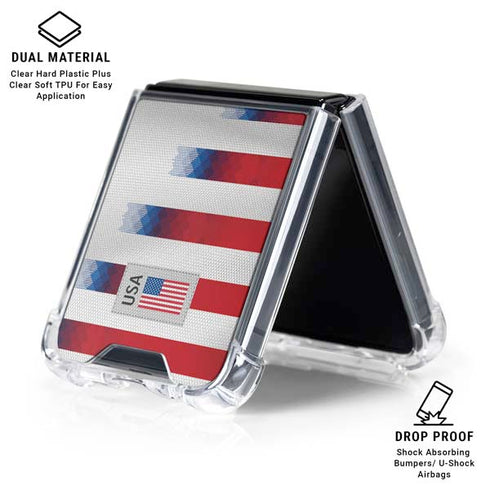 USA Soccer Flag Galaxy Z Flip6 Clear Case