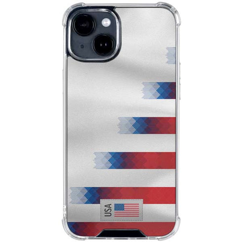 USA Soccer Flag iPhone 15 Clear Case