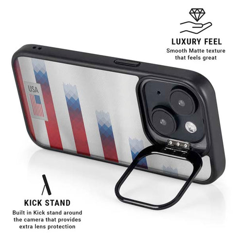 USA Soccer Flag iPhone 15 Kickstand Case