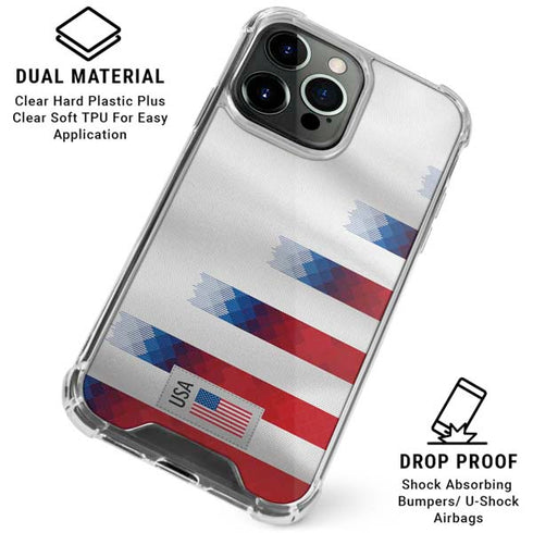 USA Soccer Flag iPhone 16 Pro Max Clear Case