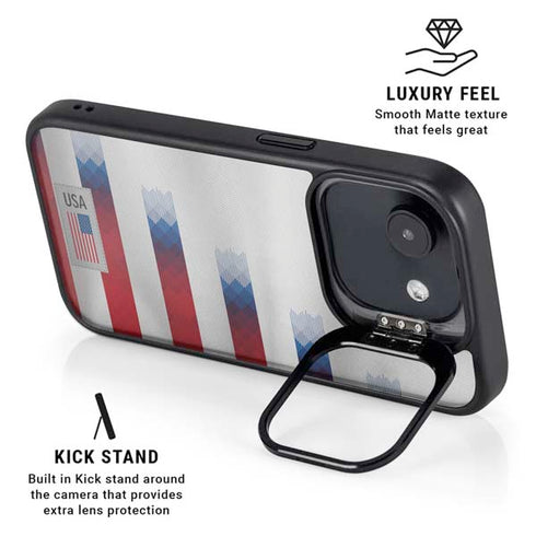 USA Soccer Flag iPhone 16e Kickstand Case