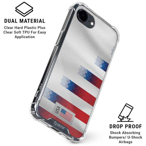 USA Soccer Flag iPhone 16e Clear Case