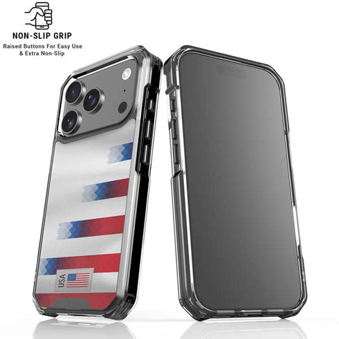 USA Soccer Flag iPhone 18 Pro Clear Case