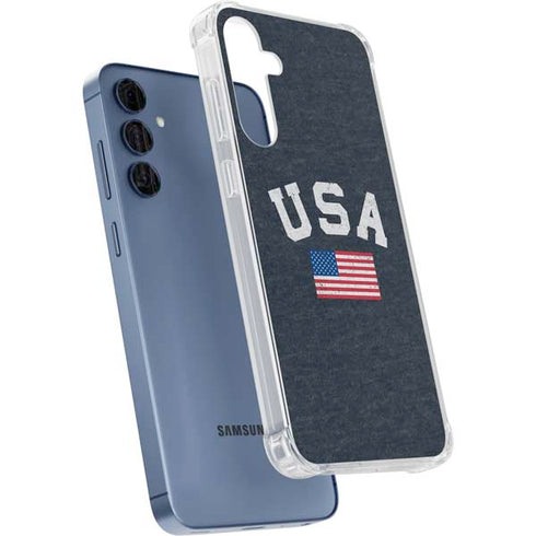 USA with American Flag Galaxy A35 5G Clear Case