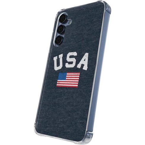 USA with American Flag Galaxy A55 5G Clear Case