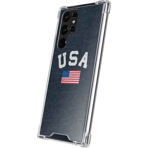 USA with American Flag Galaxy S23 Ultra Clear Case