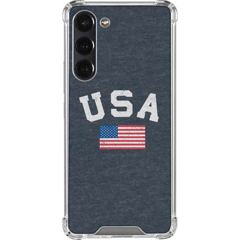 USA with American Flag Galaxy S24 FE Clear Case