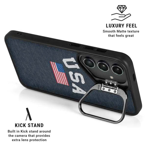 USA with American Flag Galaxy S24 Plus Kickstand Case