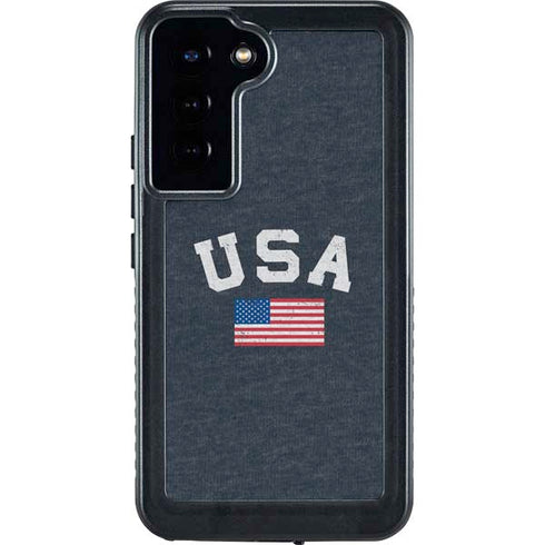 USA with American Flag Galaxy S24 Plus Waterproof Case