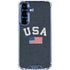 USA with American Flag Galaxy S25 Clear Case